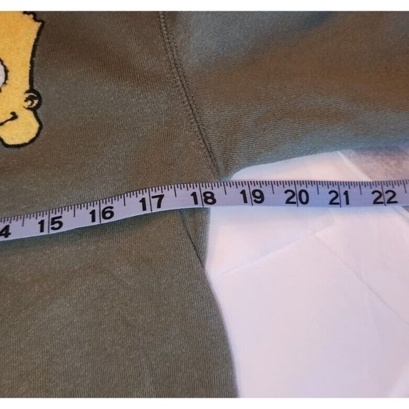 Youth Hooded Sweatshirt BART SIMPSON Old Navy Olive Green LARGE 10/12 - Picture 8 of 9